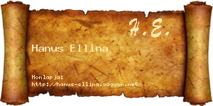 Hanus Ellina névjegykártya